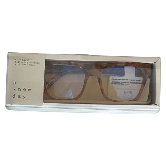 a new day - Women's Tortoise Retro Square Blue Light Filtering Glasses - NIB - Picture 5 of 8